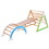 Wooden Climbing Triangle Toys - Indoor Arc Climber Jungle with Ramp and Arch Toy Rocker, Reversible Multifunction Playset Natural Wood Playground WF313476AAA