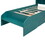 Wood Twin Size Platform Bed with 2 Drawers, Storage Headboard and Footboard, Dark Green WF313560AAF