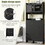 ON-TREND Modernist Shoe Cabinet with Open Storage Space, Practical Hall Tree with 3 Flip Drawers, Multi-functional & Integrated Foyer Cabinet with Tempered Glass Doors for Hallway, Black