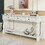 TREXM Console Table 63" Long Console Table with Drawers and Shelf for Entryway, Hallway, Living Room (Antique White) WF314993AAK