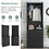 ON-TREND 27.5"W Narrow Hall Tree with Flip Drawer, Multi-functional Coat Rack with 4 Hanging Hooks & Drawers, Adjustable Shoe Storage Cabinet for Hallway, Living Room, Black WF315489AAB
