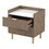 Wooden Nightstand with 2 Drawers and Marbling Worktop, Mordern Wood Bedside Table with Metal Legs&Handles, Walnut WF315535AAB