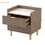 Wooden Nightstand with 2 Drawers and Marbling Worktop, Mordern Wood Bedside Table with Metal Legs&Handles, Walnut WF315535AAB