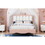 Twin size Velvet Princess Bed with Bow-Knot Headboard,Twin Size Platform Bed with Headboard and Footboard,White+Pink WF315550AAH