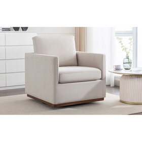 Mid Century Modern Swivel Accent Chair Armchair for Living Room, Bedroom, Guest Room, Office, Beige WF315697AAG