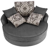 Swivel Accent Barrel Chair with 5 Movable Pillow 360 Degree Swivel Round Sofa Chair for Living Room, Bedroom, Hotel, Grey WF315766AAE