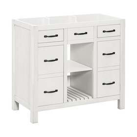 36"Bathroom Vanity without Sink,Modern Bathroom Storage Cabinet with 2 Drawers and 2 Cabinets,Solid Wood Frame Bathroom Cabinet (NOT INCLUDE BASIN) P-SW000121AAK