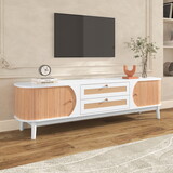 Rattan TV Stand for TVs up to 75