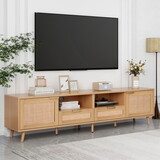 Rattan TV Stand for TVs up to 85