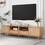 Rattan TV Stand for TVs up to 85", Modern Farmhouse Media Console, Entertainment Center with Solid Wood Legs, TV Cabinet for Living Room, Home Theatre WF316678AAP