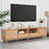 Rattan TV Stand for TVs up to 85", Modern Farmhouse Media Console, Entertainment Center with Solid Wood Legs, TV Cabinet for Living Room, Home Theatre WF316678AAP