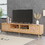 Rattan TV Stand for TVs up to 85", Modern Farmhouse Media Console, Entertainment Center with Solid Wood Legs, TV Cabinet for Living Room, Home Theatre WF316678AAP