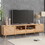 Rattan TV Stand for TVs up to 85", Modern Farmhouse Media Console, Entertainment Center with Solid Wood Legs, TV Cabinet for Living Room, Home Theatre WF316678AAP