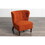 Accent Chair, Upholstered Armless Chair Lambskin Sherpa Single Sofa Chair with Wooden Legs, Modern Reading Chair for Living Room Bedroom Small Spaces Apartment, Burnt Orange WF316705AAO