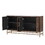 TREXM Retro Style Sideboard with Adjustable Shelves, Rectangular Metal Handles and Legs for Kitchen, Living room, and Dining Room (Espresso) WF317096AAP