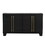 TREXM Wood Traditional Style Sideboard with Adjustable Shelves and Gold Handles for Kitchen, Dining Room and Living Room (Black) WF317097AAB