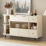 U_STYLE Rotating Storage Cabinet with 2 Doors and 2 Drawers, Suitable for Living Room, Study, and Balcony P-WF317495AAB