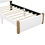Twin Size Upholstered Platform Bed with Wood Supporting Feet, White WF317620AAK