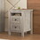 2-Drawer Farmhouse Wooden Nightstand with Well-proportioned Design and Sleek Lines, Wood Side Table with Storage Cabinet for Bedroom, Antique Gray WF317945AAG