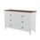 Retro Farmhouse Style Wooden Dresser with 6 Drawer, Storage Cabinet for Bedroom, White+Brown WF317946AAK