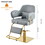 Elegant Barber Chair, Salon Chair for Hair Stylis, with Heavy Duty Hydraulic Pump Adjustable Barber Chair for Beauty Salon Spa Equipment, Gray WF318042FAA