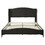 Queen Size PU Leather Upholstered Platform Bed, Headboard with Wingback and Metal Bar Accents, No Box Spring Required, Black WF320342AAB