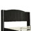 Queen Size PU Leather Upholstered Platform Bed, Headboard with Wingback and Metal Bar Accents, No Box Spring Required, Black WF320342AAB