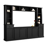 ON-TREND Minimalist Entertainment Wall Unit Set with Bridge for TVs Up to 70