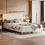 WF320515AAA Beige+Solid Wood+MDF+Queen+Bed Frame