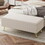 Modern Corduroy Upholstered Ottoman with Metal Legs, Storage Bench for Bedroom,Living Room,Beige
