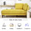 65" Mid-Century Modern Linen Fabric Corner Lounge Chair, Upholstered Indoor Chaise Lounge,Sleeper Sofa,Solid Wood Sofa Bed for Bedroom,Office,Small Living Room & Apartment,3 Colors WF320554AAL