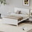 Wood Platform Bed Frame with Headboard, Mattress Foundation with Wood Slat Support, No Box Spring Needed, Full Size, White