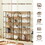 6 Tier Bookcase Home Office Open Bookshelf, Vintage Industrial Style Shelf with Metal Frame, MDF Board, Brown WF321311AAT