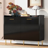 U_Style Wooden Storage Cabinet with Drawers, Steel Pipe Table Legs, Suitable for Hallway, Study, Living Room. WF321489AAB