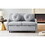 54.7" Multiple Adjustable Positions Sofa Bed Stylish Sofa Bed with a Button Tufted Backrest, Two USB Ports and Four Floral Lumbar Pillows for Living Room, Bedroom,or Small Space, Light Grey