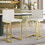25.8" Counter Height Bar Stools Set of 2, Mid-Century Modern Gold Counter Height Bar Stools with Back WF321652AAK