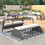 U_STYLE Outdoor Loveseat and Convertible to four seats and a table,Suitable for Gardens and Lawns