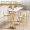 47" Modern High White Bar Table with Golden Double Pedestal WF322495AAG
