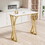 47" Modern High White Bar Table with Golden Double Pedestal WF322495AAG