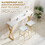 63" Modern White Kitchen Bar Height Dining Table Wood Breakfast Pub Table with Gold Base WF322496AAG