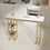 55.1" Modern Straight Bar Table with Shelves in White & Gold WF322497AAG