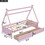 Twin Size House Platform Bed with Two Drawers,Headboard and Footboard, Pink WF322502AAH