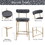 25" Modern Gold Bar Stools Set of 2 Counter Height Bar Stools for Kitchen Counter Upholstered Sherpa Counter Stools with Backs Kitchen Island Stool