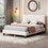 WF322805AAA Beige+Solid Wood+MDF+Queen+Bedroom+Bed Frame