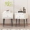 Modern Nightstands Set of 2 with Drawer and Crystal Handle, Elegant Rivet Velvet Design Bedside Table for Bedroom, Beige