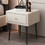 Modern Nightstands Set of 2 with Drawer and Crystal Handle, Elegant Rivet Velvet Design Bedside Table for Bedroom, Beige