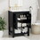24x18.3x34.7 inches Compact Vintage Style Bathroom Vanity Cabinet and Ceramic Sink Combo with Open Shelf-2 Soft-close Doors WF322880AAP