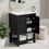 24x18.3x34.7 inches Compact Vintage Style Bathroom Vanity Cabinet and Ceramic Sink Combo with Open Shelf-2 Soft-close Doors WF322880AAP