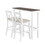 TOPMAX Farmhouse 48"Rectangular Wood Bar Height Dining Set Kitchen Breakfast Nook with 2 Chairs for Small Places,Cherry+White