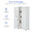 Tall and Wide Bathroom Floor Storage Cabinet, Bathroom Storage Unit, Freestanding Cabinet with 4 Doors, Adjustable Shelves, White